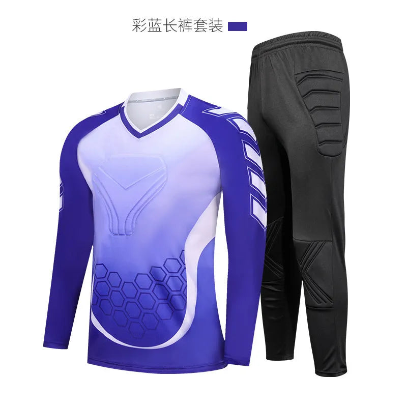 Professional Soccer Goalkeeper Uniforms Men Goalkeeper Jerseys Soccer Football Jerseys Set Training Custom Doorkeepers Thicken