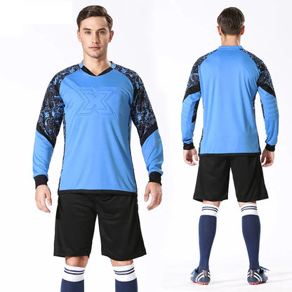 Professional Soccer Goalkeeper Uniforms Men Goalkeeper Jerseys Soccer Football Jerseys Set Training Custom Doorkeepers Thicken