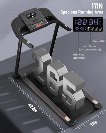 Treadmill Folding Electric Treadmill Bluetooth Voice Control Exercise Treadmill for Home Office Speed Range of 0.5-7.5 Mph