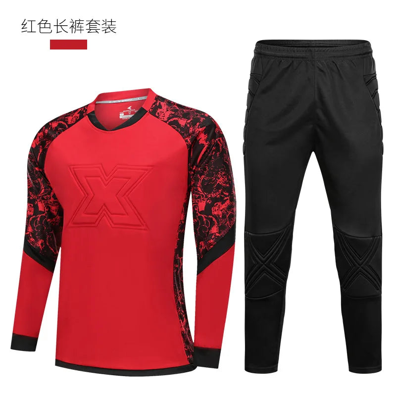 Professional Soccer Goalkeeper Uniforms Men Goalkeeper Jerseys Soccer Football Jerseys Set Training Custom Doorkeepers Thicken
