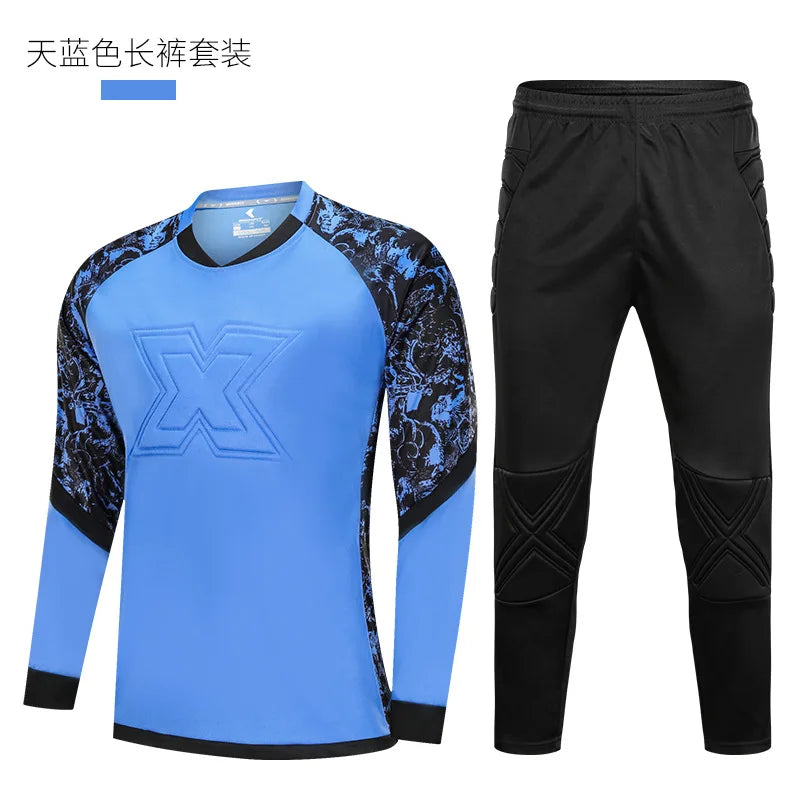 Professional Soccer Goalkeeper Uniforms Men Goalkeeper Jerseys Soccer Football Jerseys Set Training Custom Doorkeepers Thicken
