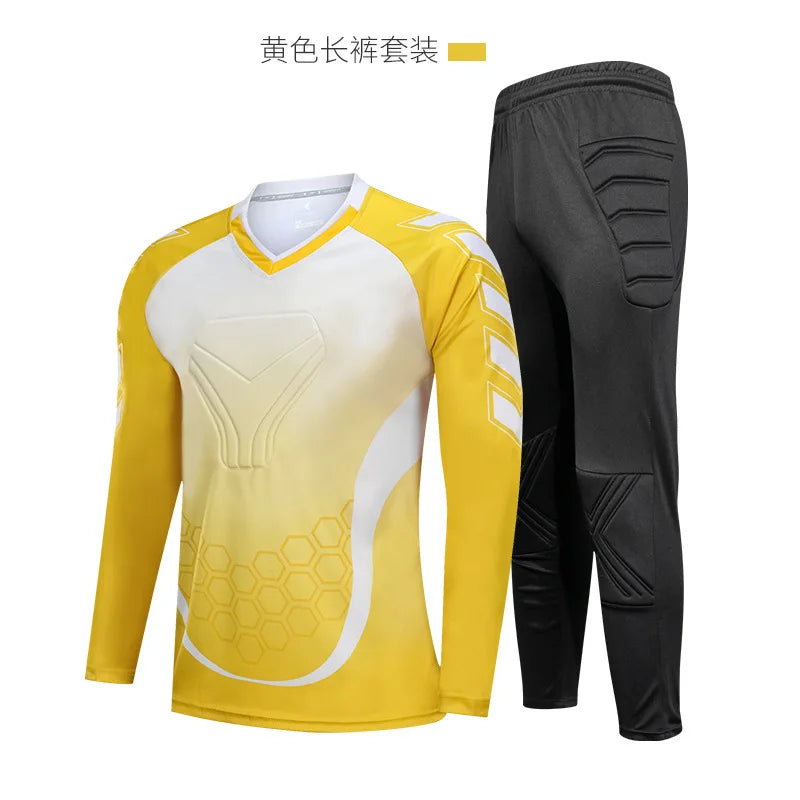 Professional Soccer Goalkeeper Uniforms Men Goalkeeper Jerseys Soccer Football Jerseys Set Training Custom Doorkeepers Thicken