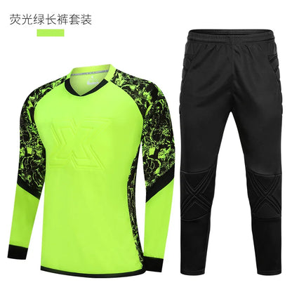 Professional Soccer Goalkeeper Uniforms Men Goalkeeper Jerseys Soccer Football Jerseys Set Training Custom Doorkeepers Thicken