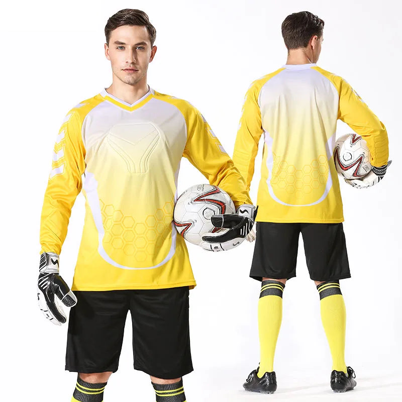 Professional Soccer Goalkeeper Uniforms Men Goalkeeper Jerseys Soccer Football Jerseys Set Training Custom Doorkeepers Thicken