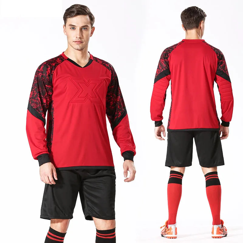 Professional Soccer Goalkeeper Uniforms Men Goalkeeper Jerseys Soccer Football Jerseys Set Training Custom Doorkeepers Thicken