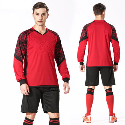 Professional Soccer Goalkeeper Uniforms Men Goalkeeper Jerseys Soccer Football Jerseys Set Training Custom Doorkeepers Thicken