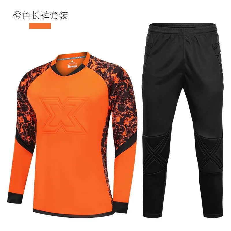 Professional Soccer Goalkeeper Uniforms Men Goalkeeper Jerseys Soccer Football Jerseys Set Training Custom Doorkeepers Thicken