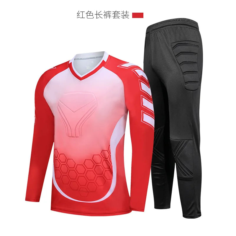 Professional Soccer Goalkeeper Uniforms Men Goalkeeper Jerseys Soccer Football Jerseys Set Training Custom Doorkeepers Thicken
